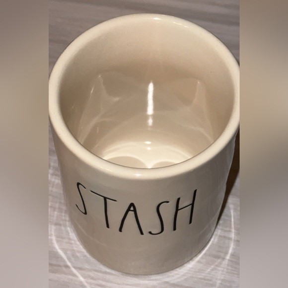 Rae Dunn White Ceramic Artisan STASH candy container small canister cup - Picture 2 of 3